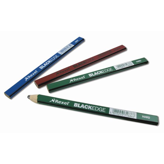 REXEL Blackedge Carpenter Pencils – Hard Grade, Box of 72