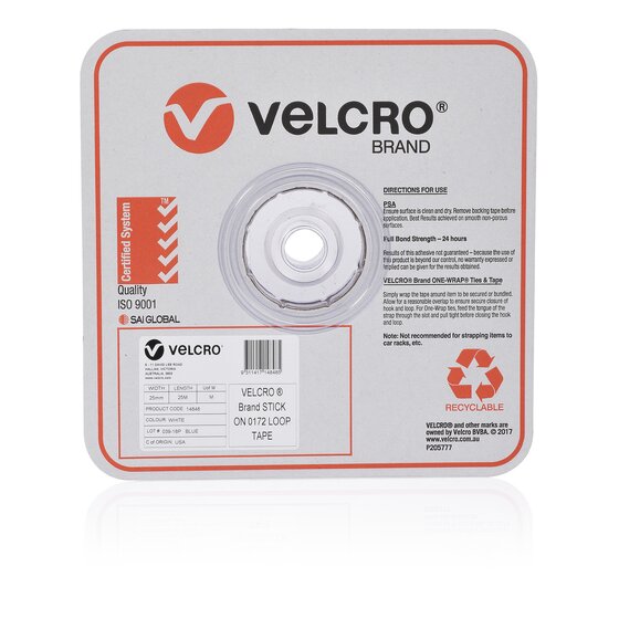 Velcro Strip Loop Side 25mm x 25m White Bulk Roll – Indoor & Outdoor Use