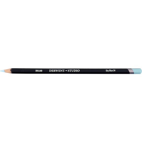 Derwent Studio Pencil – Sky Blue 34 | Soft Blendable Strip for Light, Airy Detail