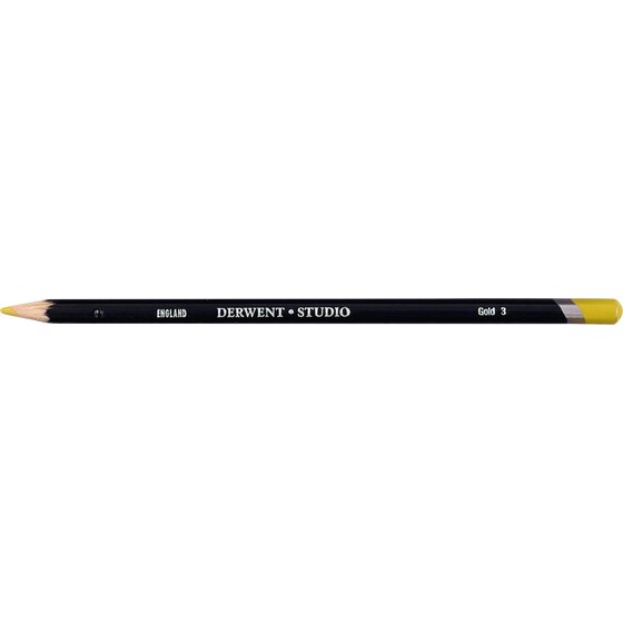 Derwent Studio Pencil – Gold 3 | Hexagonal Barrel Fine Point Colour Pencil