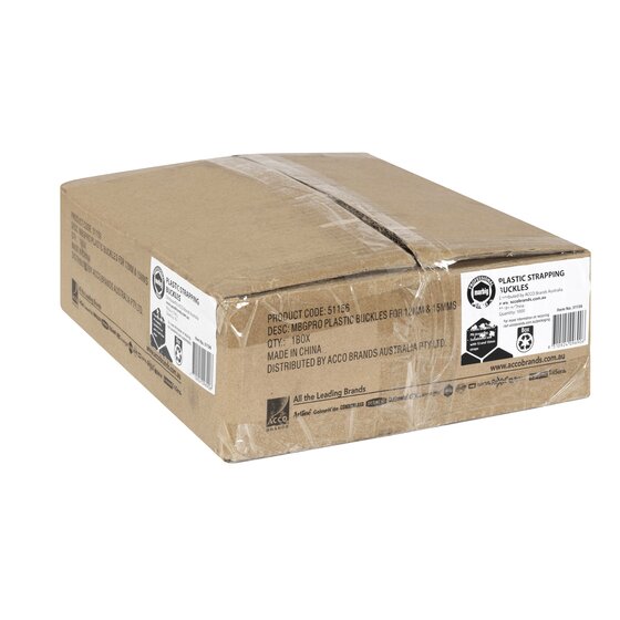 Marbig Professional Plastic Buckles for 12mm & 15mm Straps – Carton of 1000