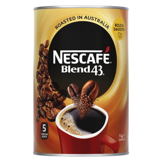 Nescafé Blend 43 Instant Coffee | 1kg Can | Full-Bodied Arabica & Robusta