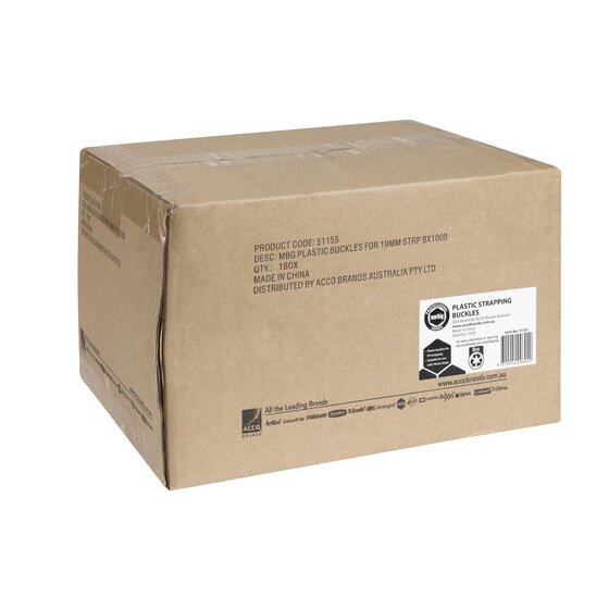 Marbig Professional Plastic Buckles – 19mm Straps – Carton of 1000