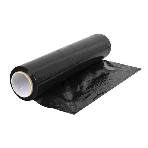 MARBIG Professional Pallet Wrap - Blown Hand Film 500mm x 300m, 17 Micron Black, 6-Roll Pack
