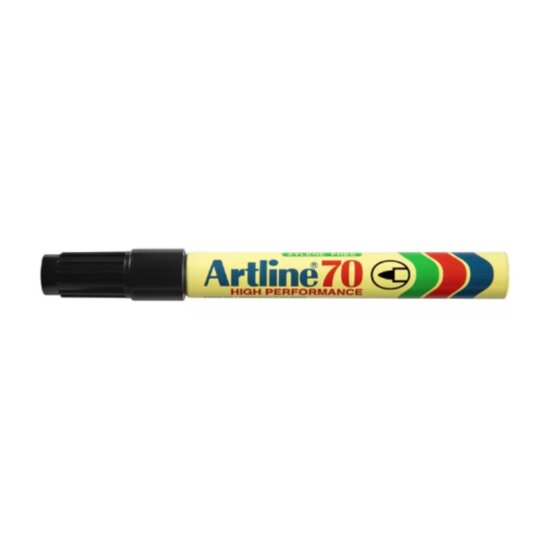 Artline 70 Permanent Marker 1.5mm Bullet Nib Black – Works on Glass, Steel, Wood & Cardboard