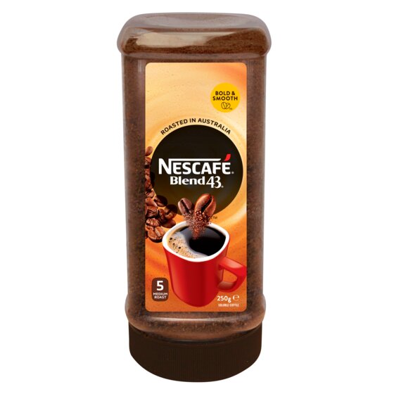 Nescafé Blend 43 Instant Coffee – Beverage Bar Refill, PET Jar 250g