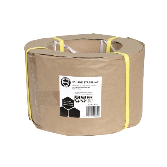 Marbig Professional Hand Strapping 19mm x 700m x 0.5mm – Yellow Polypropylene