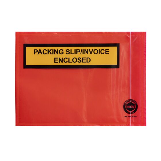 Marbig Professional Packaging Envelope – Packing Slip/Invoice 165×115mm Red – Box of 1000