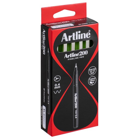 Artline 200 Fineliner Pen 0.4mm – Lime Green