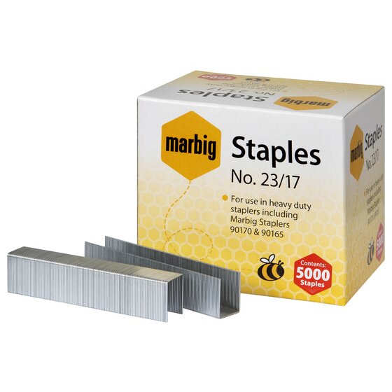Marbig Heavy Duty Staples 23/17mm – Box of 5000 | Staple Up to 135 Sheets