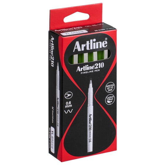 Artline 210 Fineliner Pen 0.6mm – Lime Green