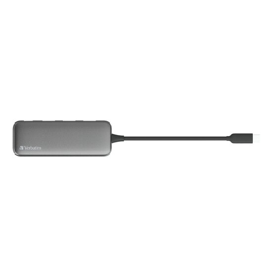 Verbatim USB-C Multi-Port Hub – Space Grey | 3× USB-A + Type-C Pass-Through