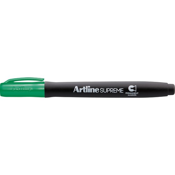 Artline Supreme Permanent Marker – Chisel Tip, Green, Antimicrobial