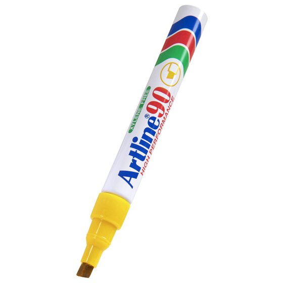 Artline 90 Permanent Marker – 5mm Chisel Nib – Yellow