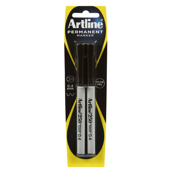 Artline 250 Permanent Marker – Black, Very Fine Nib