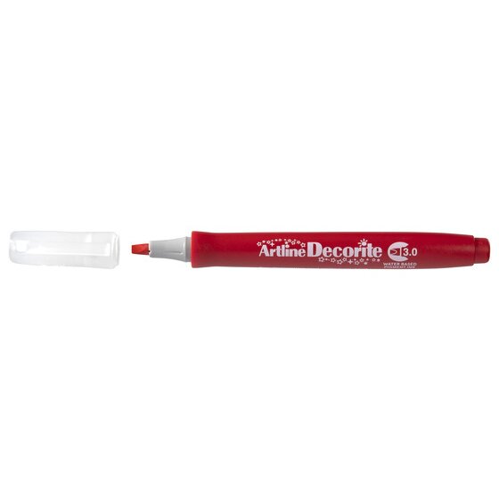 Artline Decorite Standard 3.0 Marker – Red | Opaque Ink for Glass, Metal & Plastic