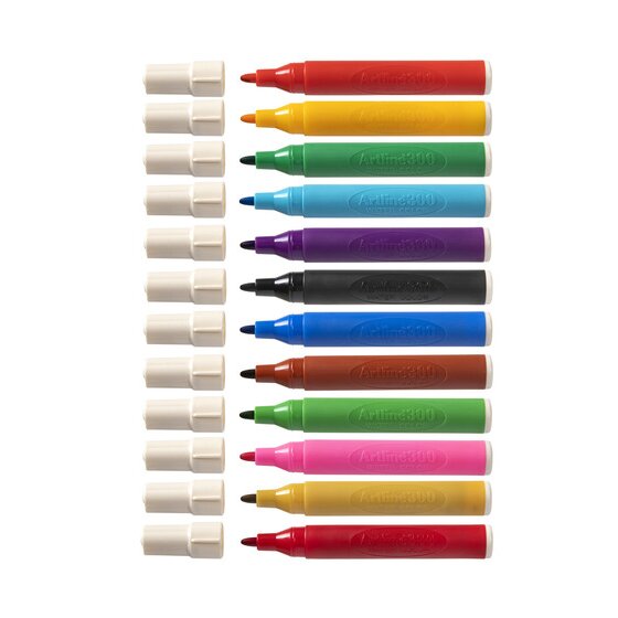 ARTLINE 300 LIQUID CRAYON COLOURING MARKER WATER BASED ASSORTED 12 PACK