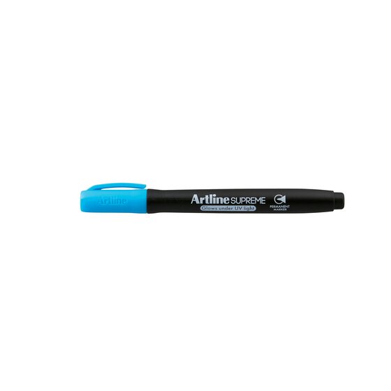 Artline Supreme GLOW Permanent Marker – Blue | UV-Reactive Ink for Paper & Board