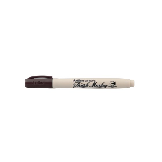 Artline Supreme Brush Marker – Dark Brown Antimicrobial | Water-Based Permanent Ink