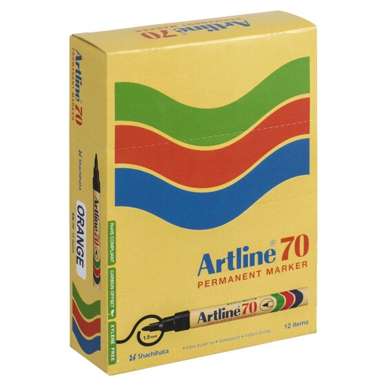 Artline 70 Permanent Marker – 1.5mm Bullet Nib, Orange