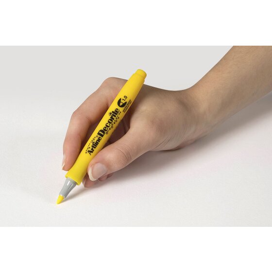 Artline Decorite Standard 1.0 Marker – Yellow | Opaque Ink for Glass, Metal, Plastic & More