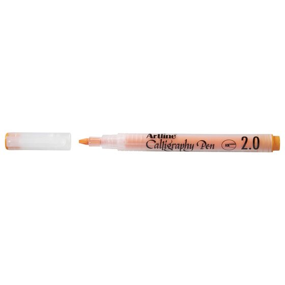 Artline Calligraphy Pen 2.0mm – Pastel Orange | Water-Based Pigment Ink