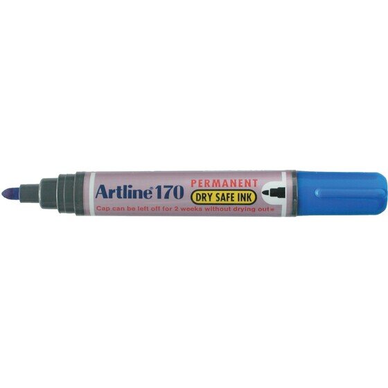ARTLINE 170 Dry Safe Permanent Marker – 2mm Bullet Nib – Blue
