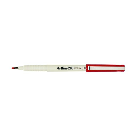 Artline 210 Fineliner Pen 0.6mm Red HS – Bold Marking, Zero Smudge