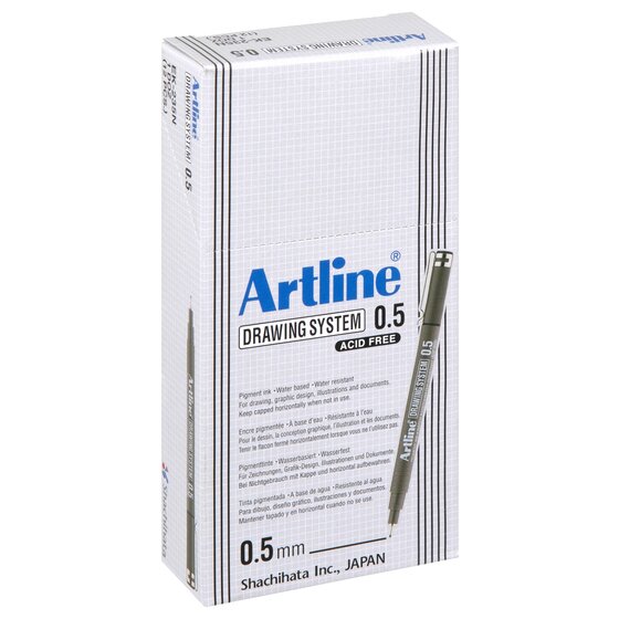 Artline 235 Drawing System Pen, 0.5mm Nib, Black Ink