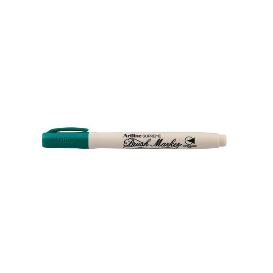Artline Supreme Brush Marker – Dark Green Antimicrobial | Water-Based Permanent Ink