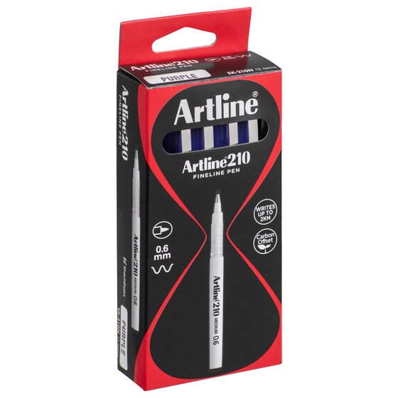 Artline 210 Fineliner Pen 0.6mm – Purple | Bold, Smooth Lines for Office & School