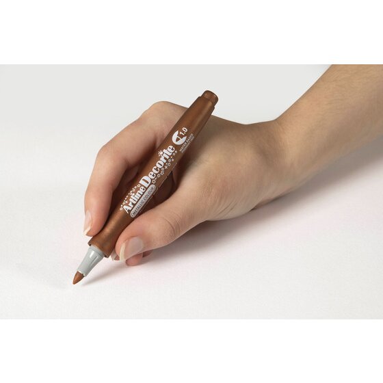 Artline Decorite Metallic 1.0 Marker – Bronze | Opaque Ink for Glass, Metal, Card & Plastic