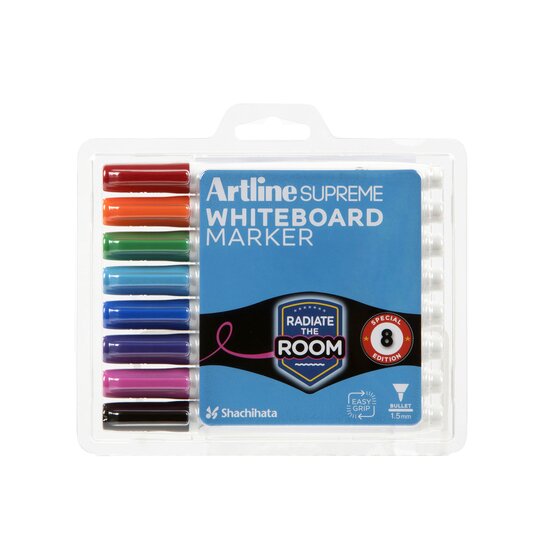 Artline Supreme Whiteboard Marker – Assorted Antimicrobial (Silver-Based)
