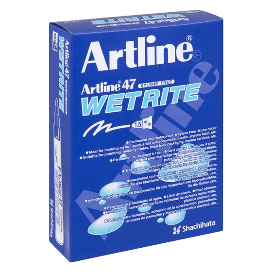 ARTLINE 47 WETRITE PERMANENT MARKER 1.5MM BULLET NIB BLACK
