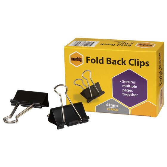 MARBIG FOLD BACK CLIPS 41MM BOX 12 | CLIPS | ACCO Partner