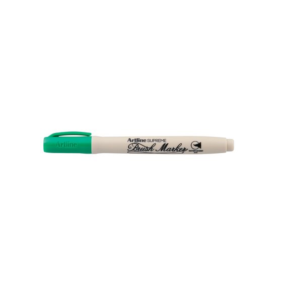 Artline Supreme Brush Marker – Green | Water-Based Permanent Ink
