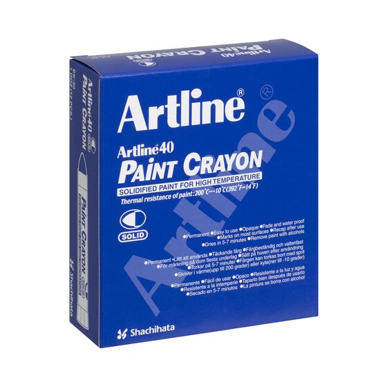 Artline 40 Permanent Paint Crayon – Black, Heat-Resistant to 200°C