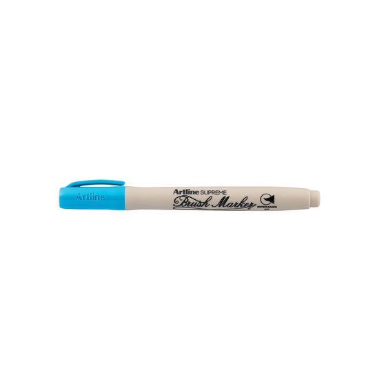 Artline Supreme Brush Marker – Light Blue Antimicrobial | Water-Based Permanent Ink for Card & Paper
