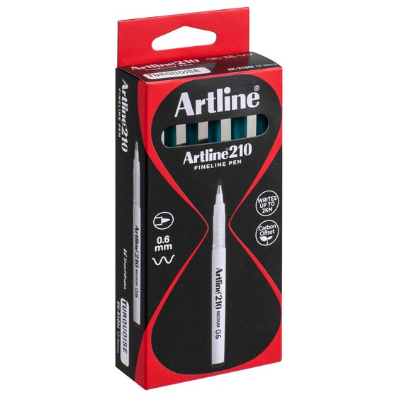 Artline 210 Fineliner Pen 0.6mm Turquoise – Bold Lines, Zero Smudge
