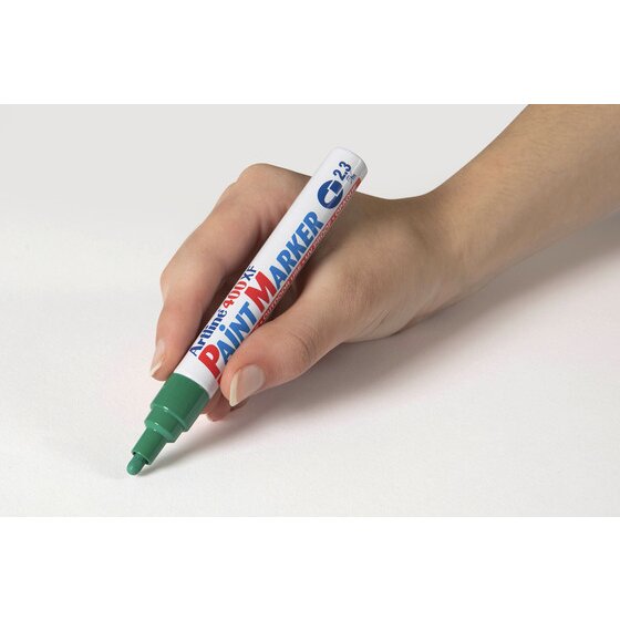 Artline 400 Permanent Paint Marker, 2.3mm Bullet Tip, Green – Indoor & Outdoor