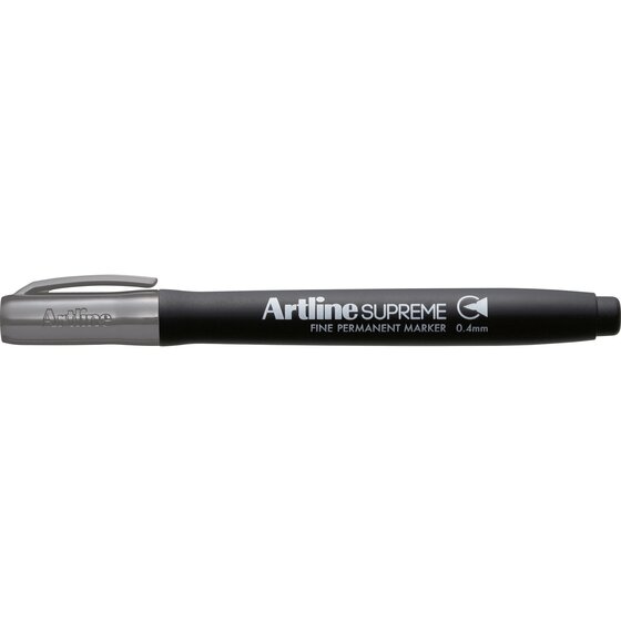 Artline Supreme Permanent Marker – Fine 0.4mm Grey | Antimicrobial Grip