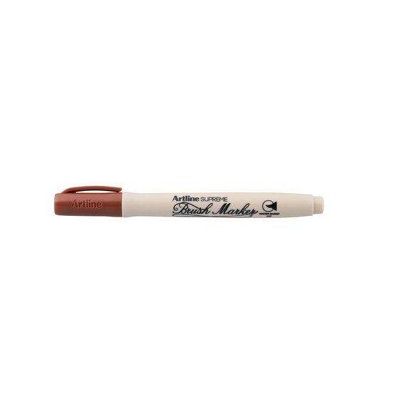Artline Supreme Brush Marker – Brown Antimicrobial | Water-Based Permanent Ink for Craft & Paper