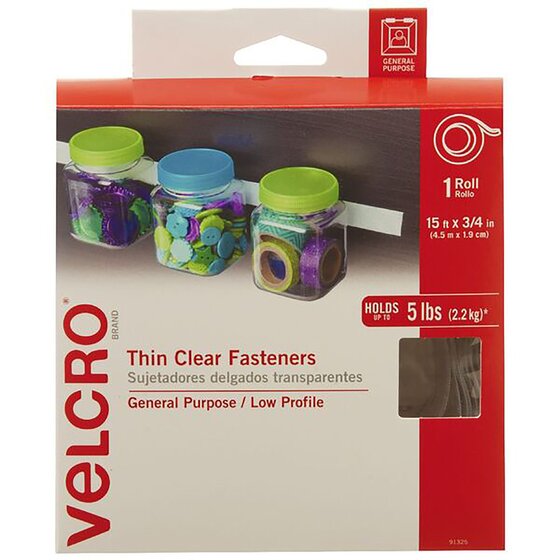 Velcro Fastener Tape – Clear, 19mm x 4.5m