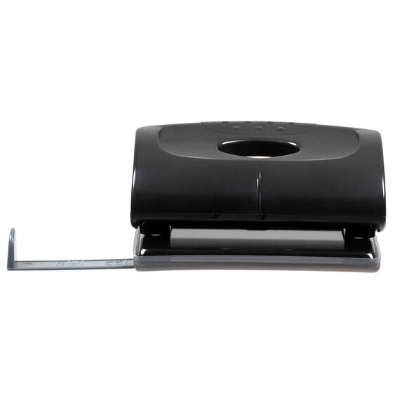 Marbig 2-Hole Punch 12 Sheet Black – Light Force with Paper Guide