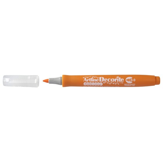Artline Decorite 3.0mm Pastel Marker – Pastel Orange | Opaque Ink for Glass, Metal, Plastic & Card