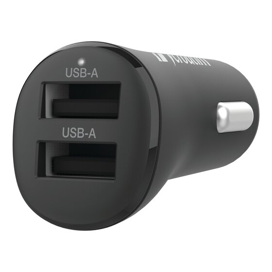 Verbatim Dual USB Car Charger 3.4A – Black | Charge Two Devices at Once
