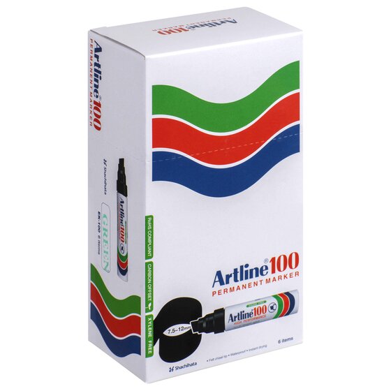 Artline 100 Permanent Marker – 12mm Chisel Nib, Green