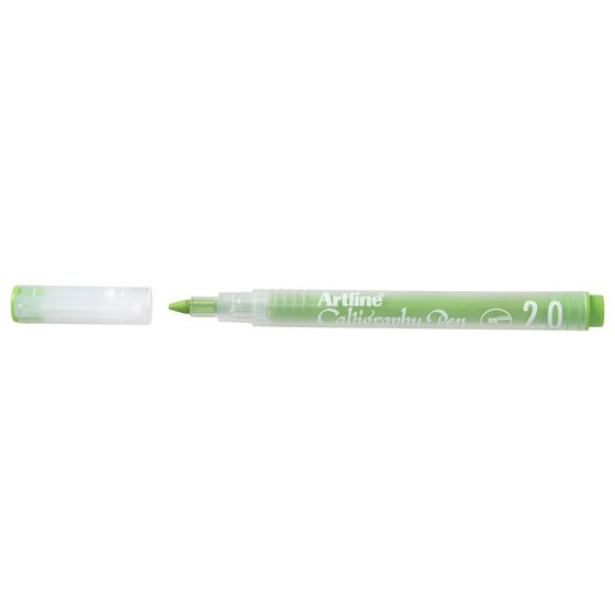 Artline Calligraphy Pen 2.0mm – Pastel Lime Green | Water-Based Pigment Ink