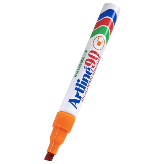 Artline 90 Permanent Marker – 5mm Chisel Nib, Orange