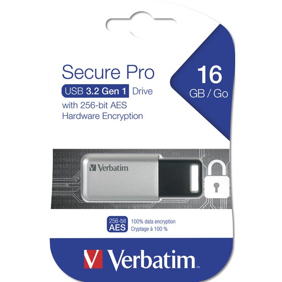 Verbatim Store 'n' Go Secure Pro Encrypted USB Drive – 16GB (USB 3.0)